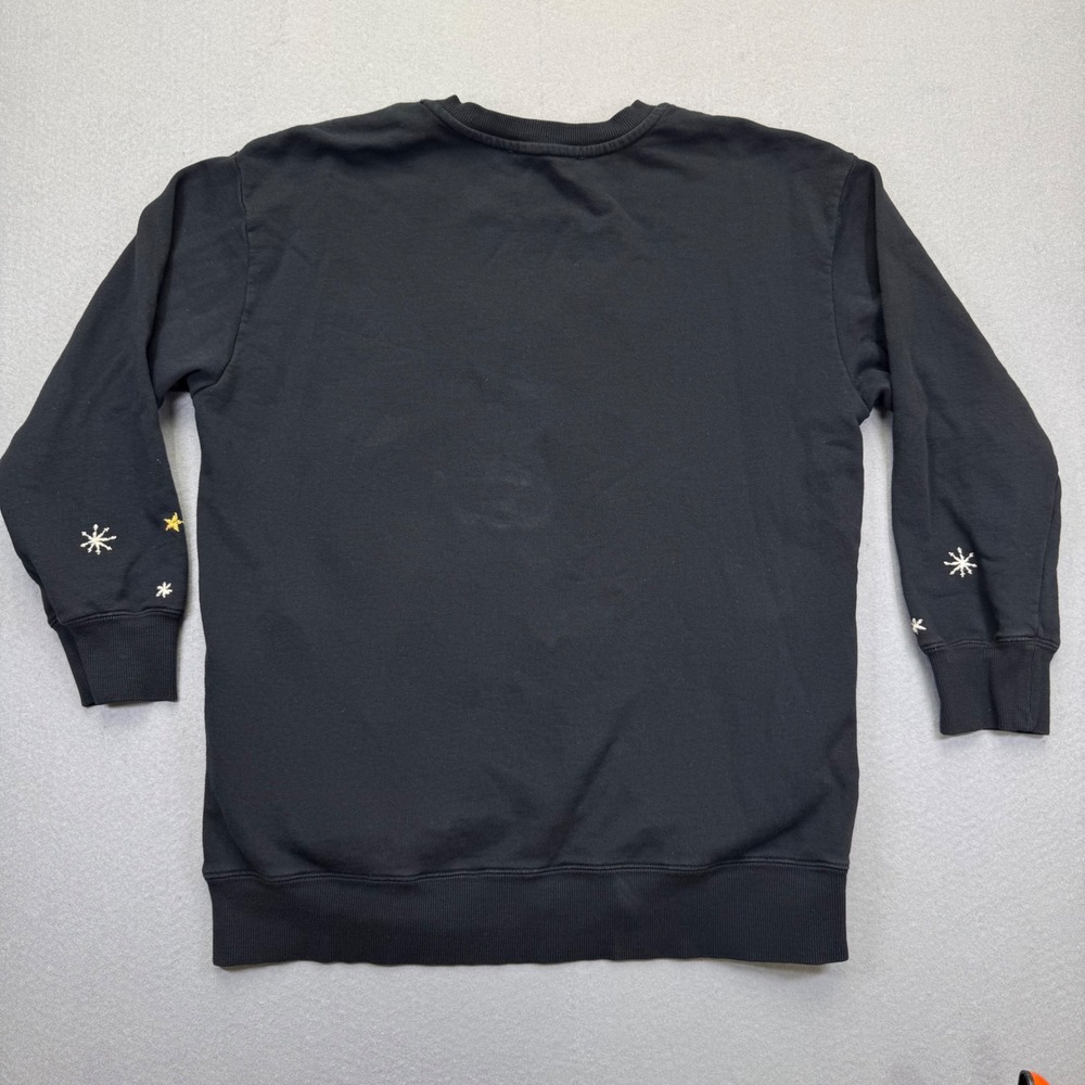 Johnny Was J19522-2 Black Embroidered Celestial Floral‎ Sweatshirt Womens Small - Picture 8 of 9